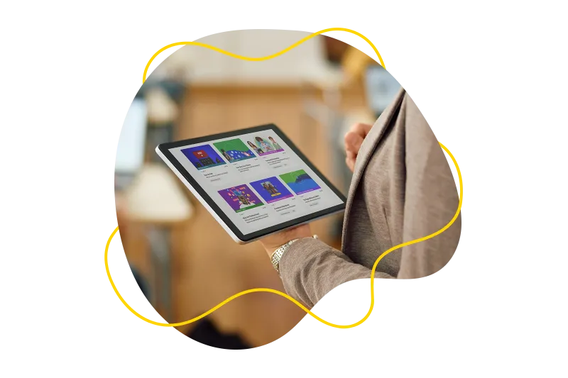 Photo of a teacher looking at digital literacy plans